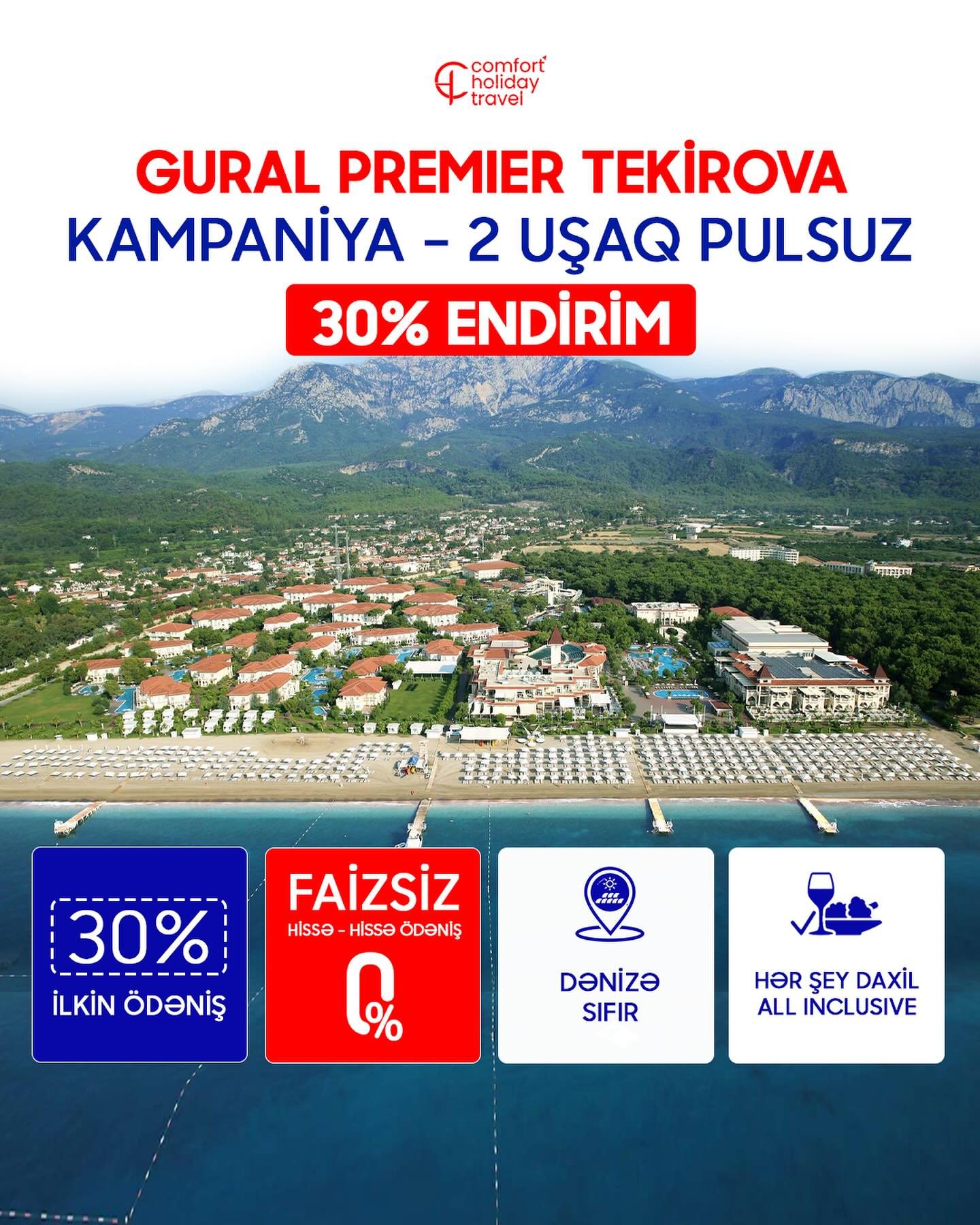 Antalya turu - 2 böyük + 2 uşaq