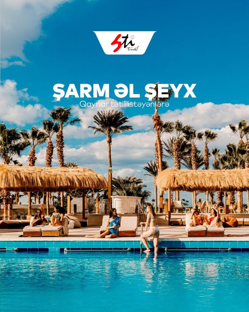 Photo by STI TRAVEL in STI Travel. May be an image of 2 people poster pool cabana outdoors and text