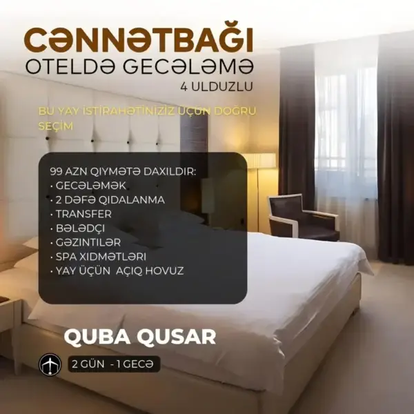 "CENNET BAĞI OTEL" -də unudulmaz edin